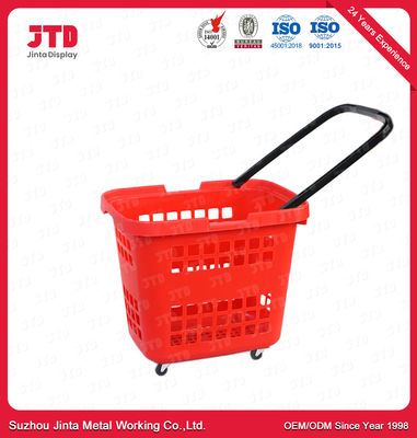 cestino della spesa di plastica 45L con le ruote della maniglia HDPP tre