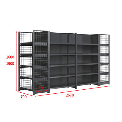comprare Single-Sided Supermarket Shelf 5-Tier Galvanized Metal Retail Display online manufacture