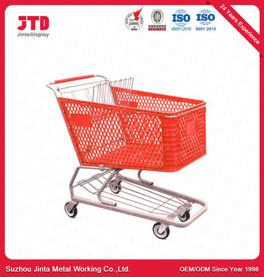 comprare carrello di plastica della drogheria del canestro ISO9001 del carrello 180L con le ruote online manufacture