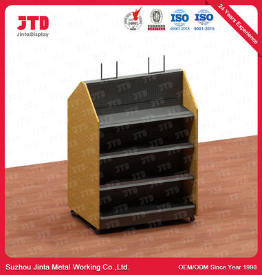 comprare Scaffalatura dell'esposizione del negozio dello scaffale del metallo dell'OEM intorno alla scaffalatura dell'esposizione del supermercato della struttura di legno del pannello posteriore del foro online manufacture