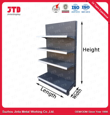 Scaffalatura rivestita del supermercato della gondola della scaffalatura dell'esposizione del negozio della drogheria della polvere