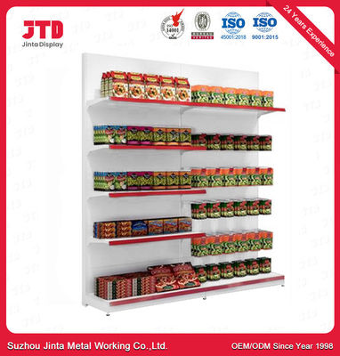 Scaffale moderno della gondola del banco di mostra di vendita al dettaglio della drogheria dello scaffale di esposizione del supermercato