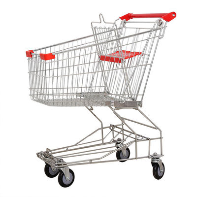 Carrello di shopping pieghevole Carrello a mano in metallo e acciaio con quattro ruote