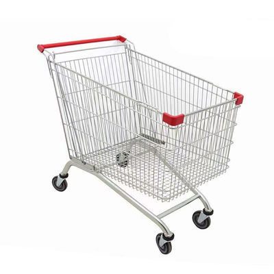 Carrello di shopping pieghevole Carrello a mano in metallo e acciaio con quattro ruote