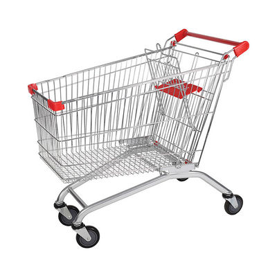 Carrello di shopping pieghevole Carrello a mano in metallo e acciaio con quattro ruote