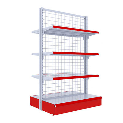 Supermercato Retail Store Mesh Wire Display Rack Ripiani a doppio lato a gondola personalizzati