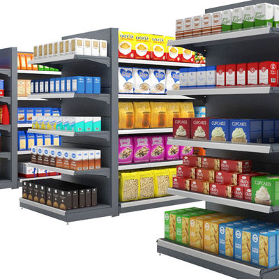Supermercato Negozio al dettaglio Gondola a doppio lato Display Scaffalatura Negozio di comodità Mensola / scaffale
