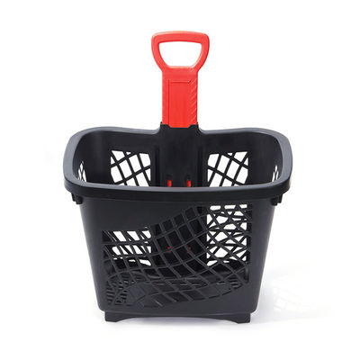 Cesto di plastica comodamente pieghevole con quattro ruote, facile da conservare e pulire