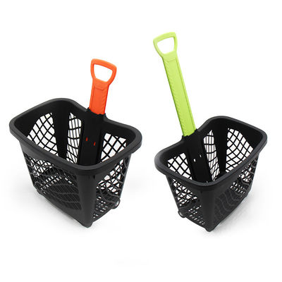 Cesto di plastica comodamente pieghevole con quattro ruote, facile da conservare e pulire