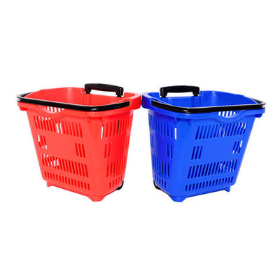 Cesto di carrello di plastica pieghevole personalizzato da 34L con maniglia per lo shopping