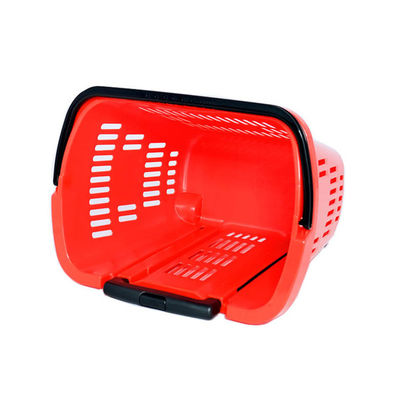 Cesto di carrello di plastica pieghevole personalizzato da 34L con maniglia per lo shopping