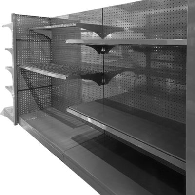 Sistema di scaffalatura per supermercati al dettaglio in acciaio laminato a freddo con capacità di carico 30-80 kg/strato