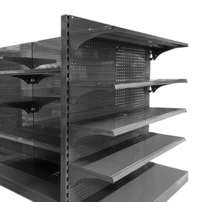 Sistema di scaffalatura per supermercati al dettaglio in acciaio laminato a freddo con capacità di carico 30-80 kg/strato