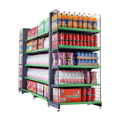 Scaffalature stabili per display di supermercati con elevata capacità di carico e opzioni personalizzabili