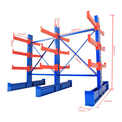 Cantilever rack per magazzini pesanti con capacità di 500-3000 kg per strato
