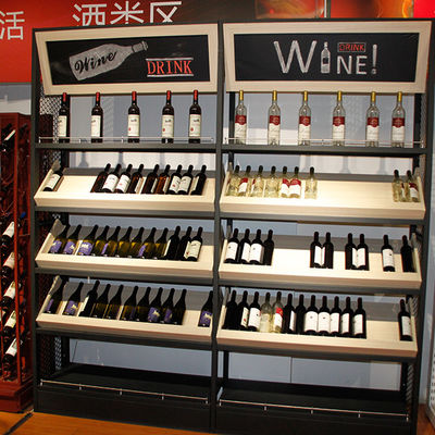Supermercato personalizzato Mensola per il vino in legno Mensola per la vetrina