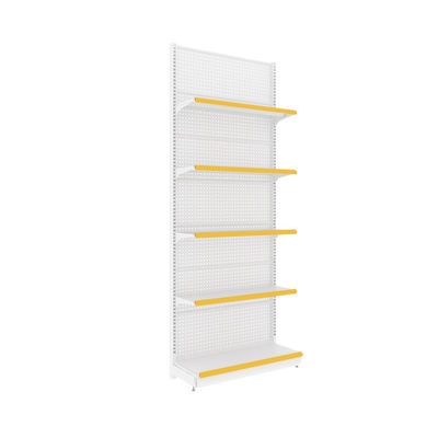 Sistema di scaffalatura per rivenditori di supermercati in acciaio laminato a freddo