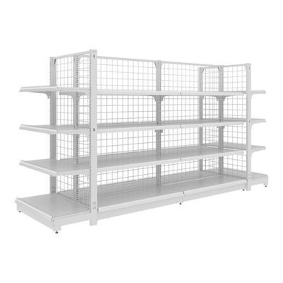 Sistema di scaffalatura al dettaglio in stile moderno realizzato in acciaio laminato a freddo per scaffalatura espositiva