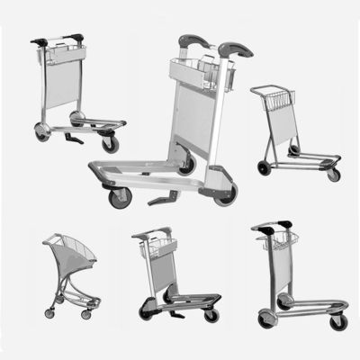Ruote di gomma forte carrello bagagli aeroportuali per bagagli pesanti 50-200KG capacità