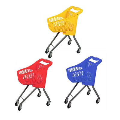Carrello della spesa in plastica a 4 ruote facile da spostare per bambini al supermercato