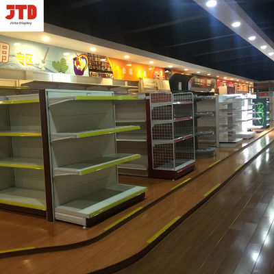 Esposizione del supermercato di 4 Tires che accantona lo scaffale diritto bianco alto di 1500mm