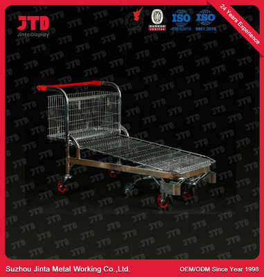 ruote Unfoldable del carrello 4 della mano del magazzino del supermercato 300L