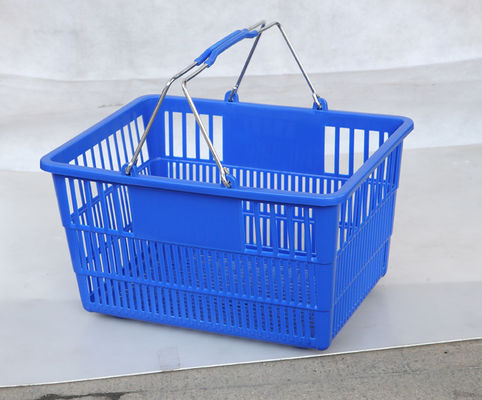 Canestro di plastica del carrello del centro commerciale con 2 maniglie 28L