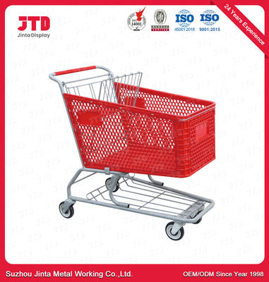 canestro di plastica del carrello 125L sul carrello a quattro ruote del ODM delle ruote
