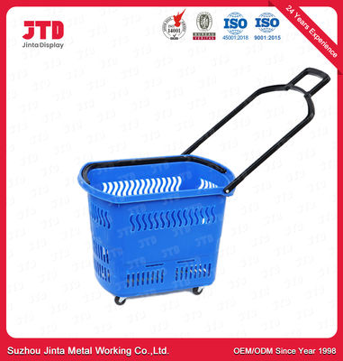cestino della spesa di plastica 45L con le ruote della maniglia HDPP tre