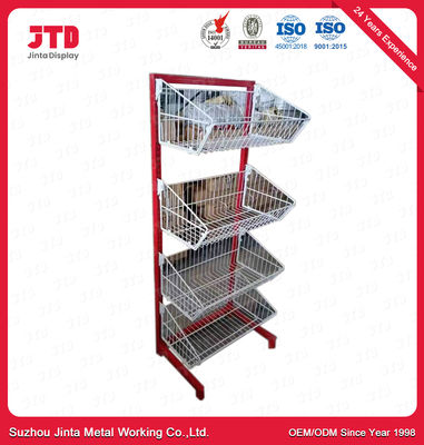 Scaffale del cesto metallico del supermercato 4 usato per la promozione dei depositi
